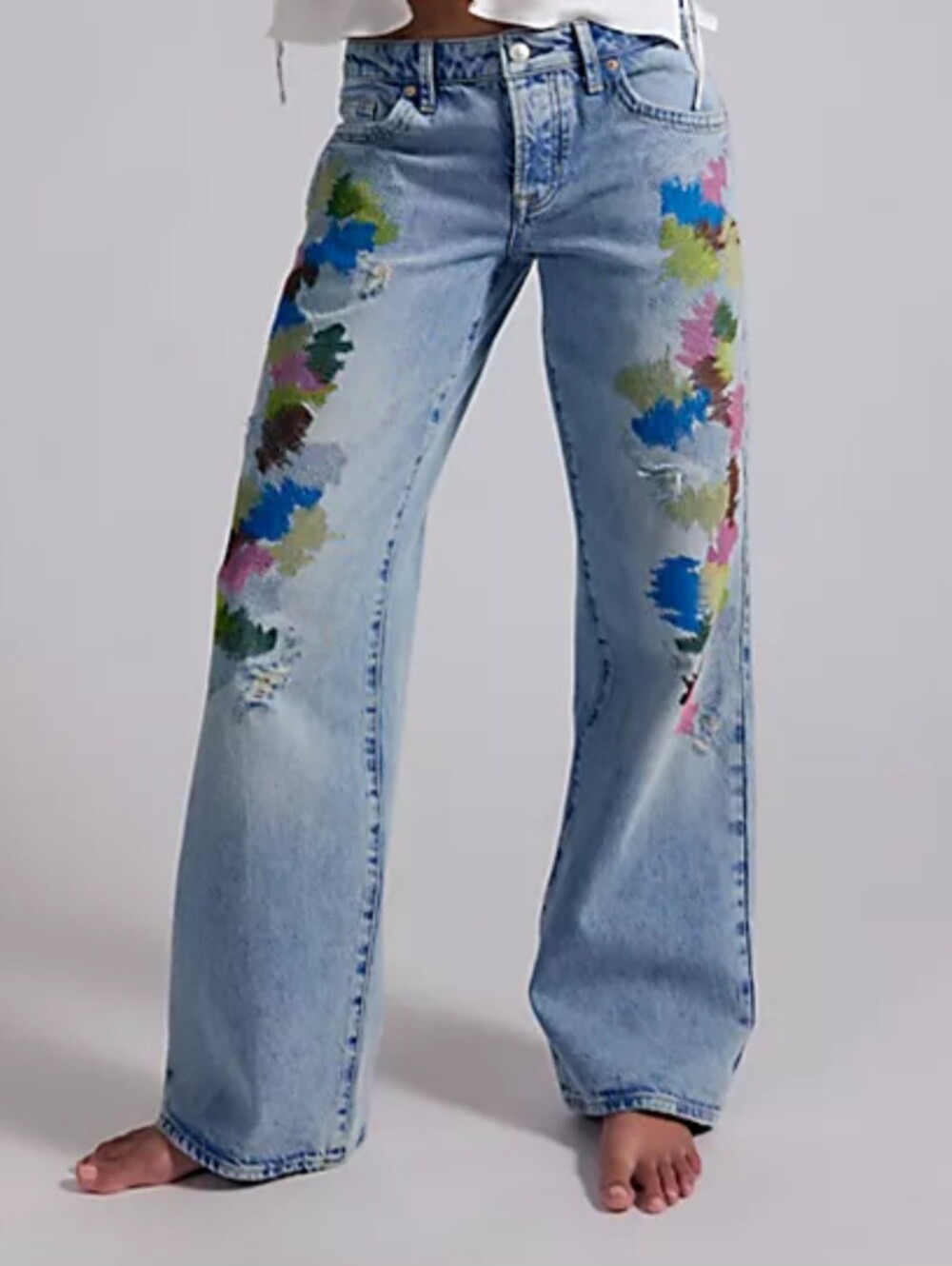 Free People We The Free Tennessee Embroidered Boyfriend Jeans size 27